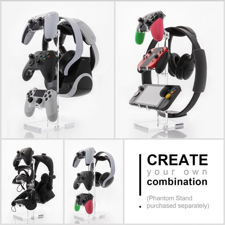 Skull & Co Phantom Rack for Headphones (Category: Controllers) located in Manila. Submitted by techsmartph (Listing ID 1103955214, Image 3). Description: * Minimum presence, Maximum showcase - made of transparent plastic which best displays your gaming equipment * Modular design - fits up to 6 Phantom Stands (Phantom Stand purchased separately) * Transparent thumb screw - easy to assemble * Designed for hardcore gamers who want a sleek table setu