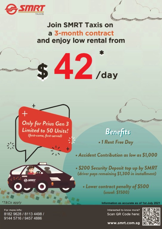 SMRT Taxis - Prius Gen 3 (Lowest in Market). Hurry!, Cars, Car Rental ...