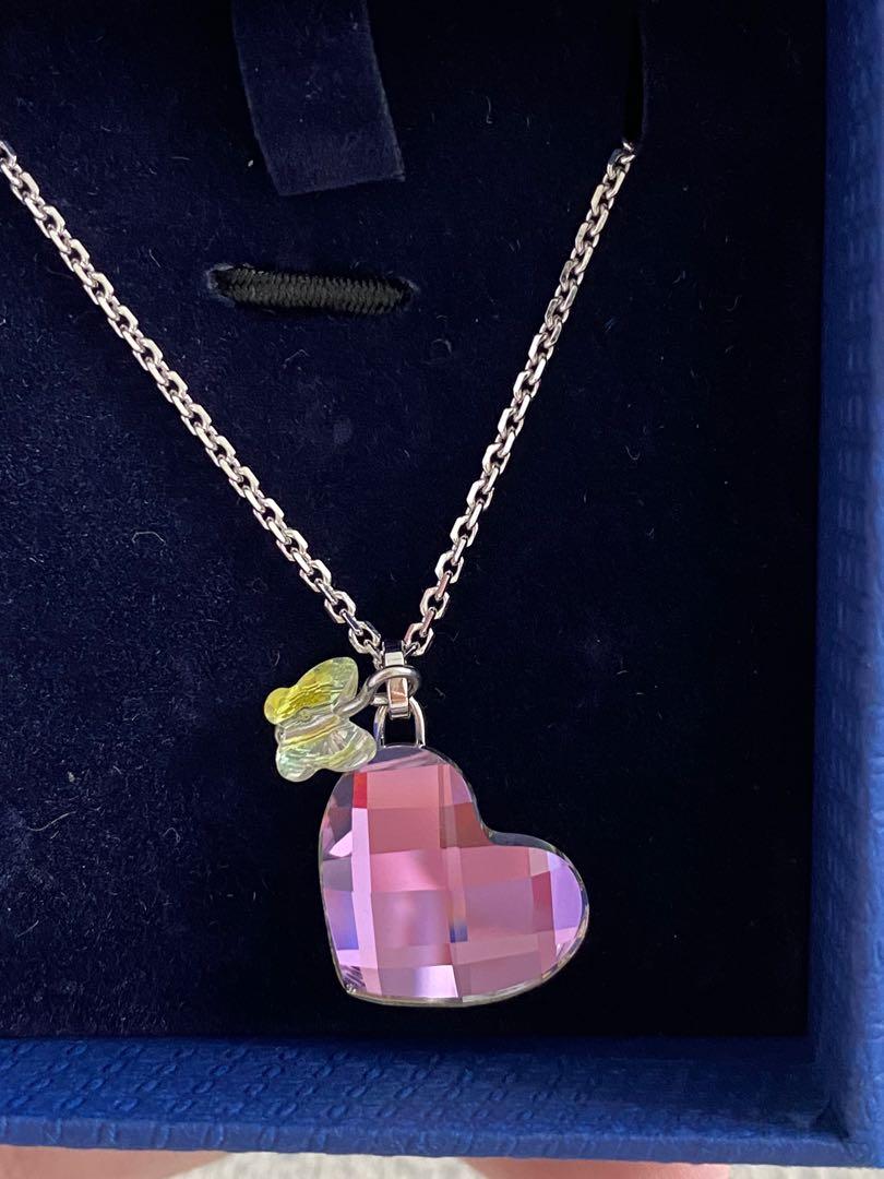 Made with Verified Swarovski Elements 18k Gold Overlay Dagger Struck Pink  Heart Necklace by OUXI : OUXI: Amazon.in: Fashion