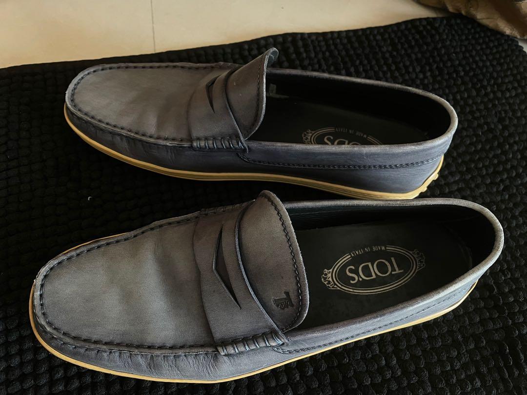 Tods Men's Boat Shoes - Blue Steel, Men 