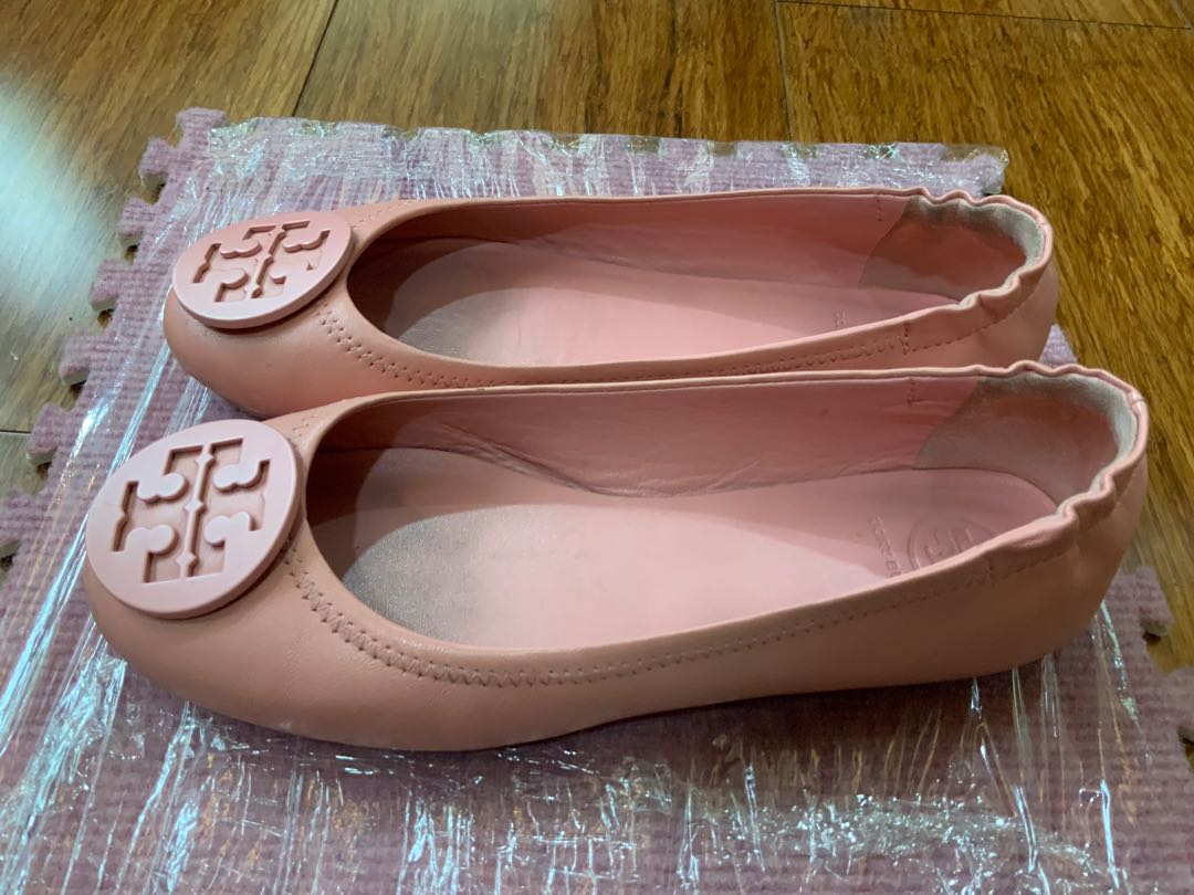Tory burch ballet flats pink on sale