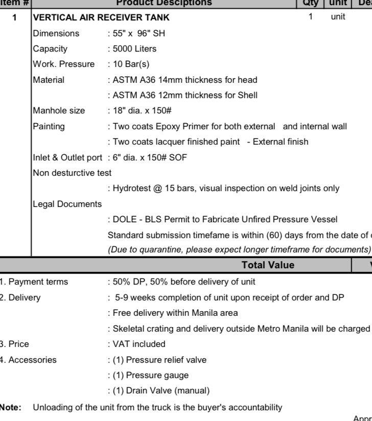 Vertical Air Receiver Tank, Commercial & Industrial, Industrial