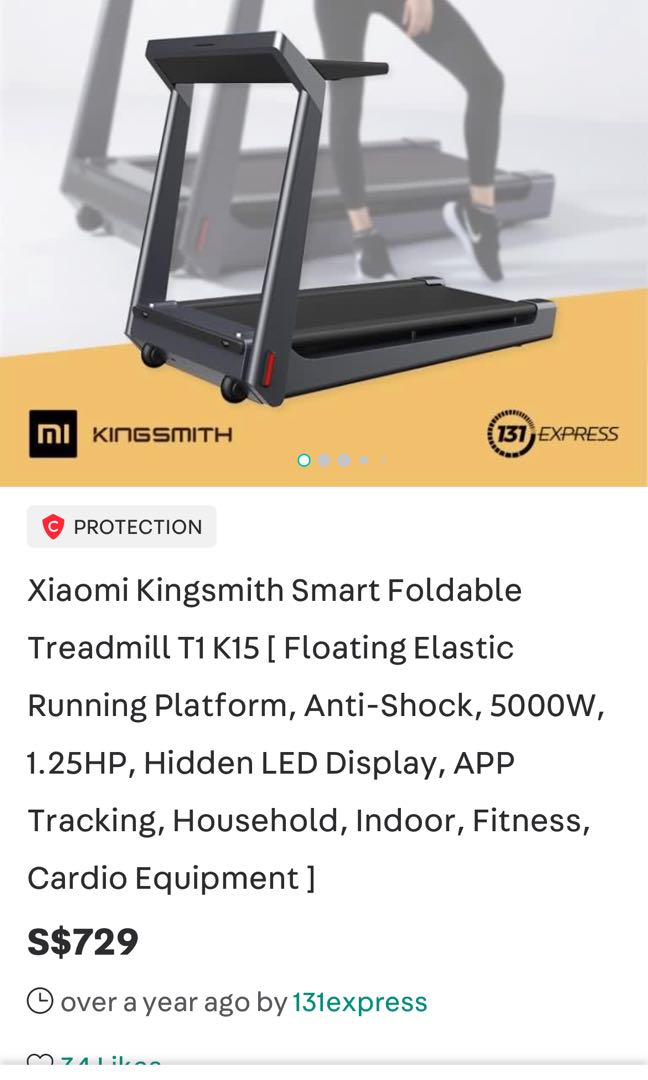Xiaomi Foldable Treadmill T1 Sports Equipment Other Sports Equipment and Supplies on Carousell