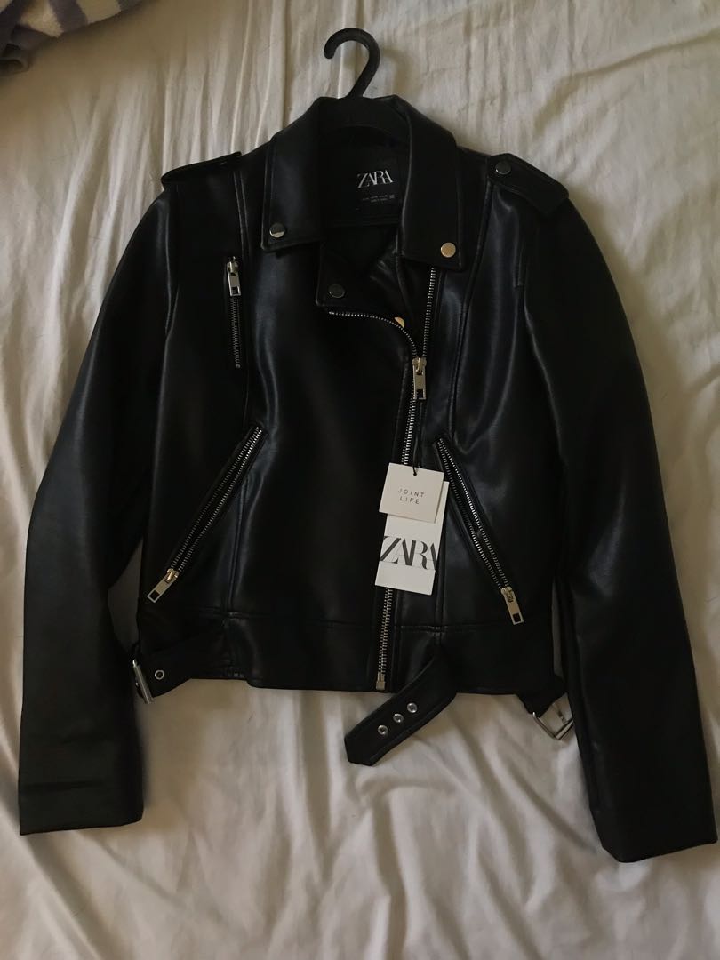 Zara Faux Leather Jacket, Women's Fashion, Coats, Jackets and Outerwear on  Carousell