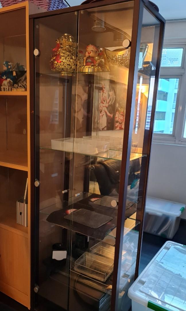 2 door glass display Furniture & Home Living, Furniture