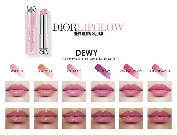 DIOR Lip Glow in Shade 001 Pink and 008 Ultra Pink