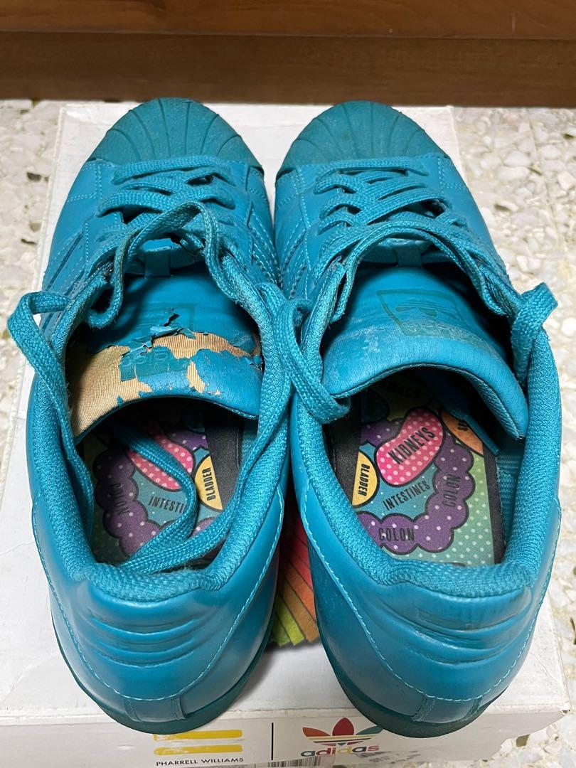 avión Maligno Laboratorio Adidas Superstar Pharrell Williams Supercolor Blue size 10, Men's Fashion,  Footwear, Sneakers on Carousell
