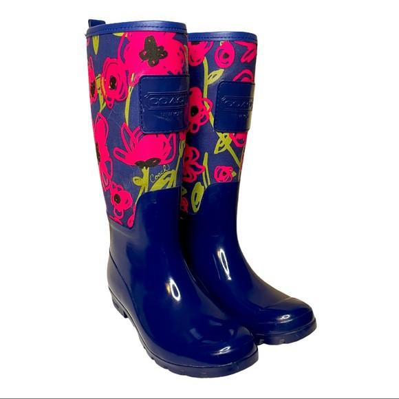 Coach floral rain boots best sale