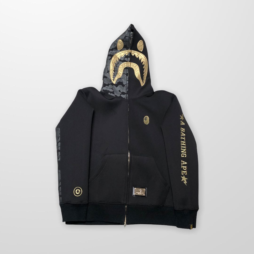 Black gold bape hoodie shop