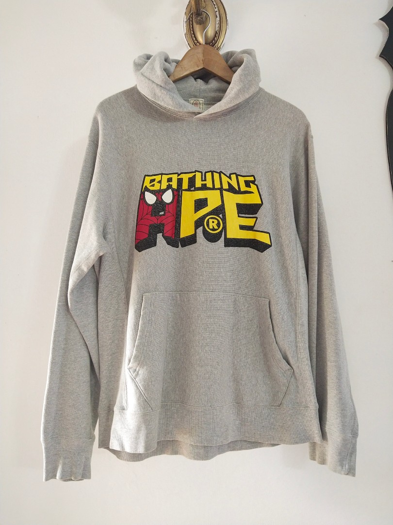 Bape x Marvell Spider Man Hoodie Men s Fashion Tops Sets Tshirts Polo Shirts on Carousell