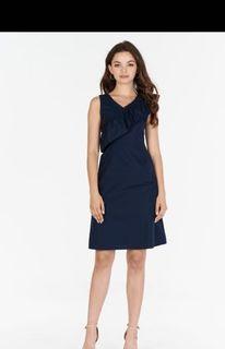 BNWT TCL ruffled dress navy