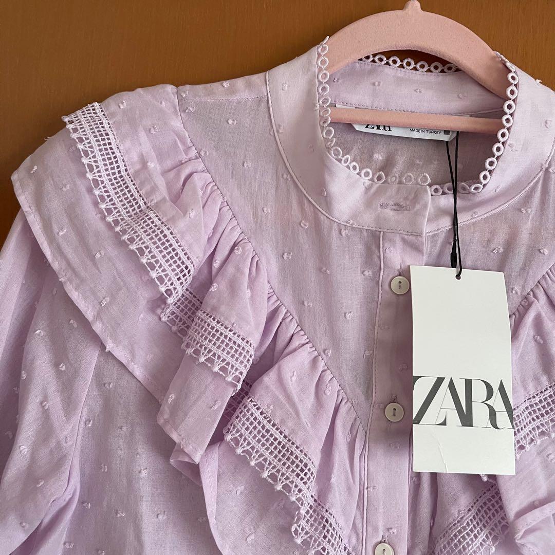 Zara Ruffled Sheer Swiss Dot Blouse Size S - The ICT University