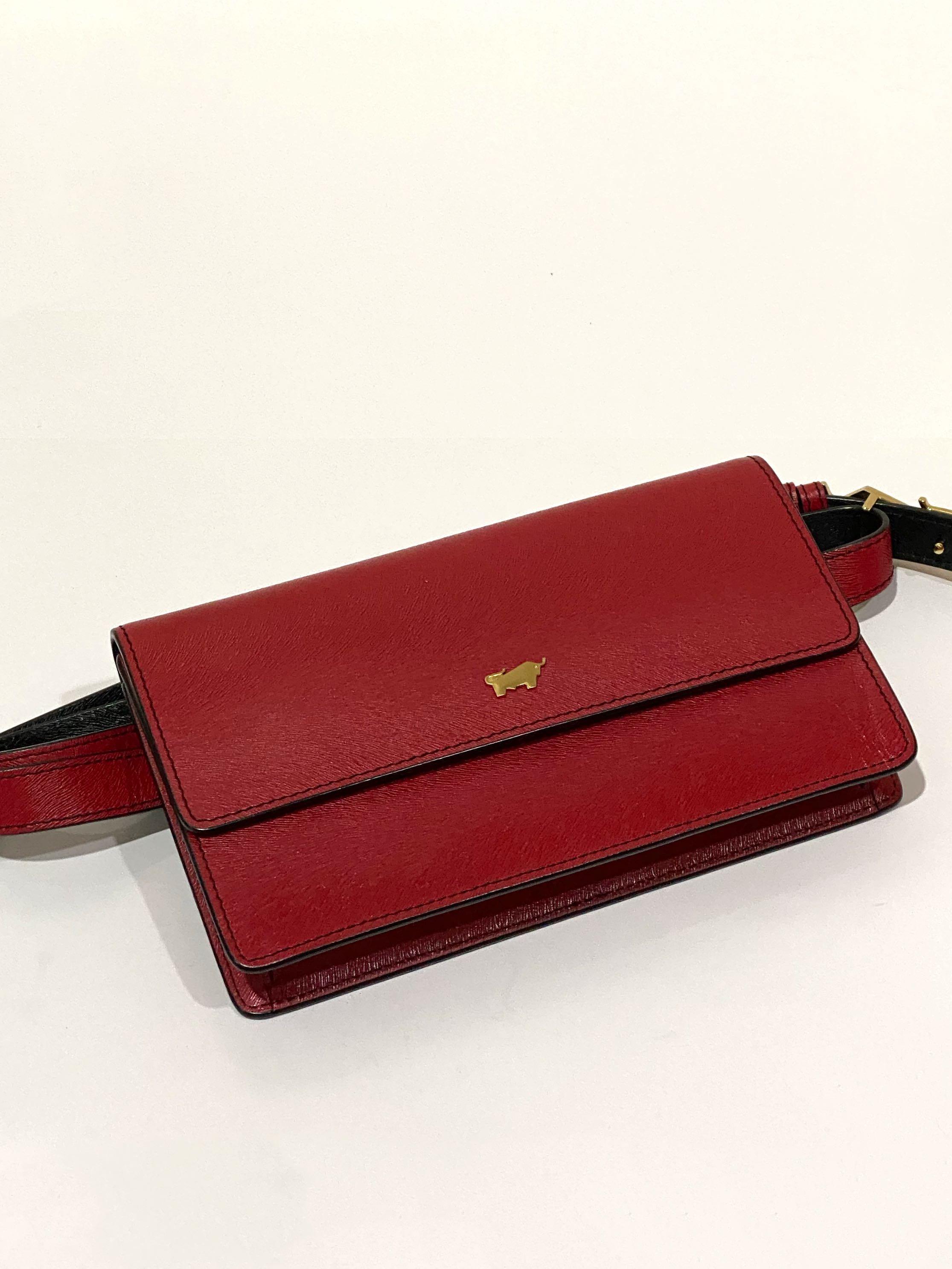 BRAUN BUFFEL small waist bag in red, Barang Mewah, Tas & Dompet di
