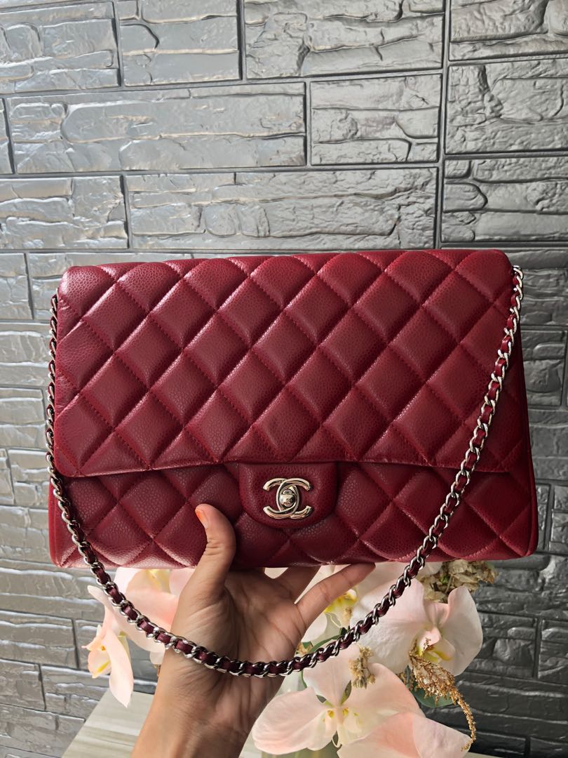 Chanel 12A Red Timeless clutch on chain