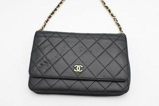 Chanel Wallet on chain WOC Lamb skin black GHW