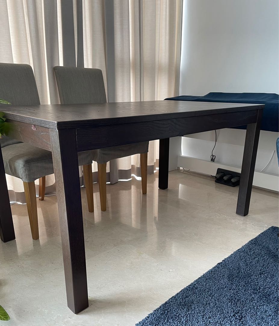CHEAPEST! [Used] IKEA Bjursta Extendable Dining Table, Furniture & Home