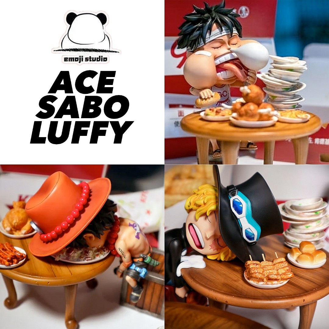 Emoji Studio One Piece Ace Sabo Luffy GK Resin, Hobbies & Toys, Toys & Games on Carousell