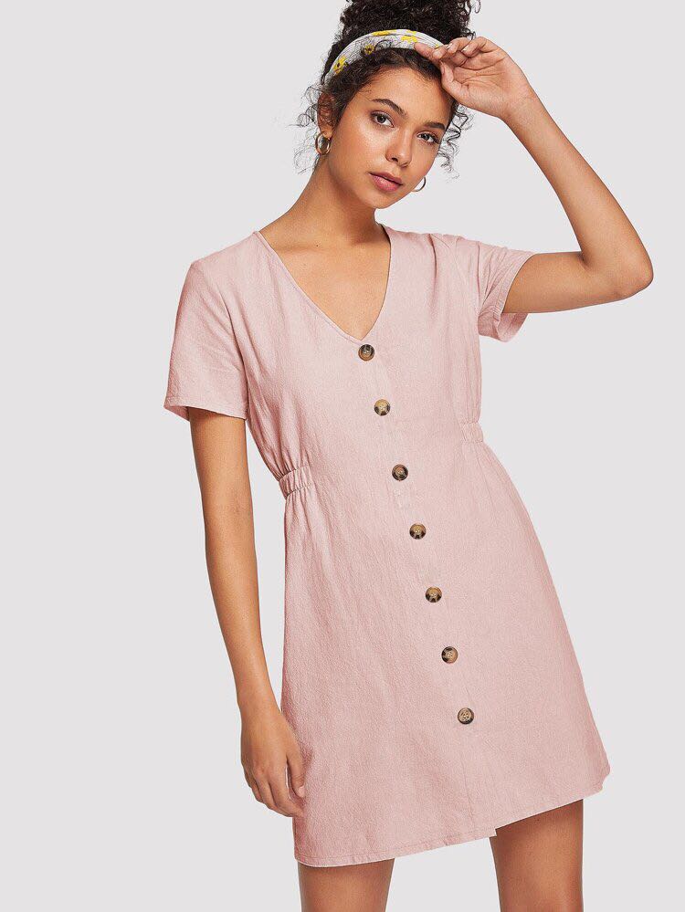 front button maxi dress