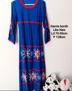 Gamis bordir katun Size S-M