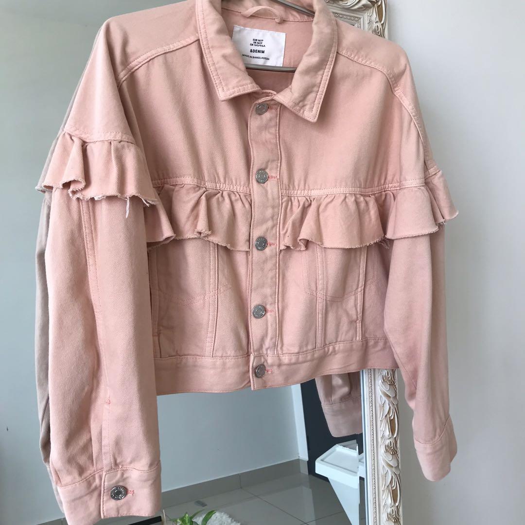 H&m pink deals denim jacket