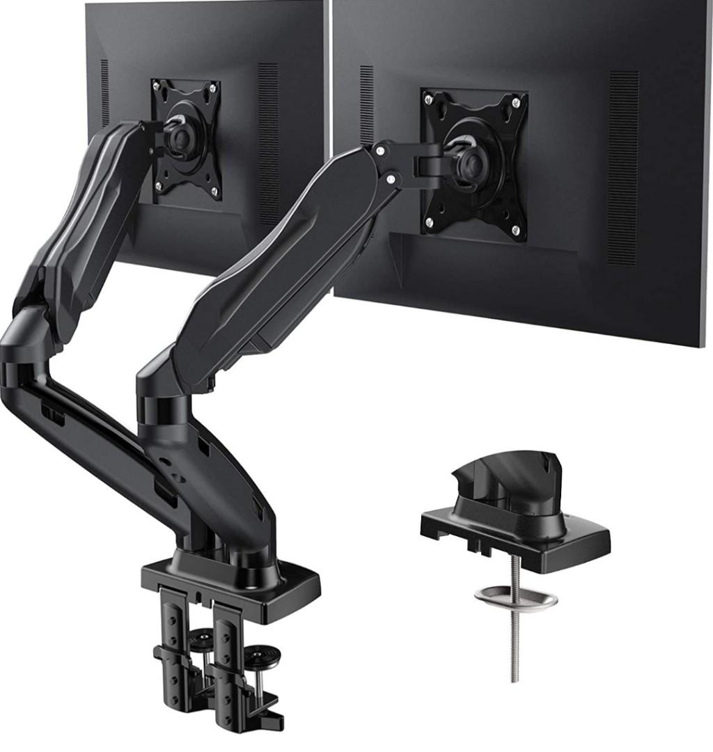 HUANUO Dual Monitor Stand Adjustable Spring Monitor Desk Mount Swivel