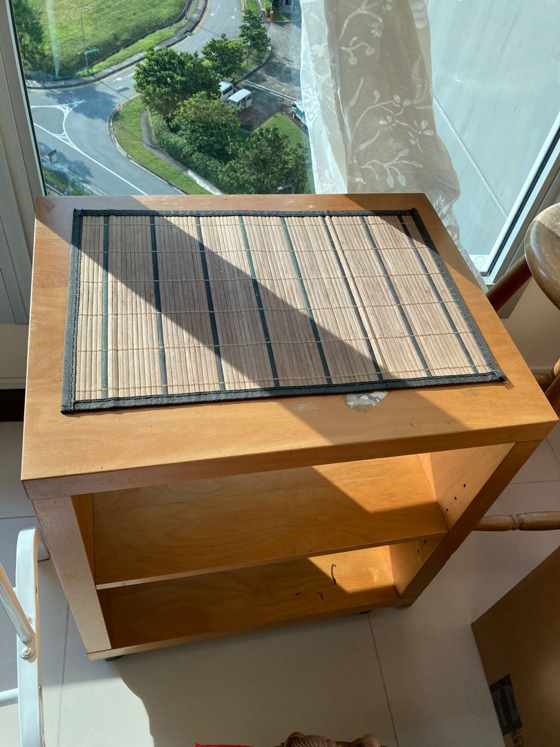 Ikea bedside table with rollers, Furniture & Home Living, Furniture