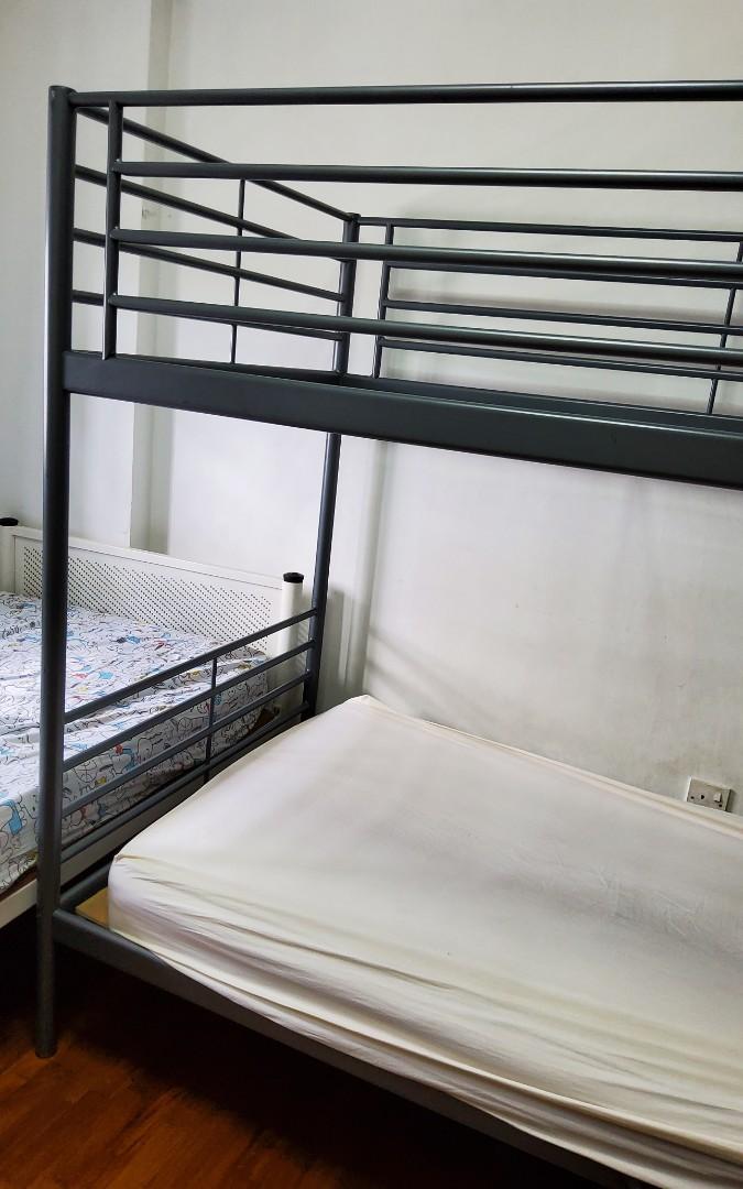 Ikea Metal Bunk Bed Frame Svarta, Furniture & Home Living, Furniture