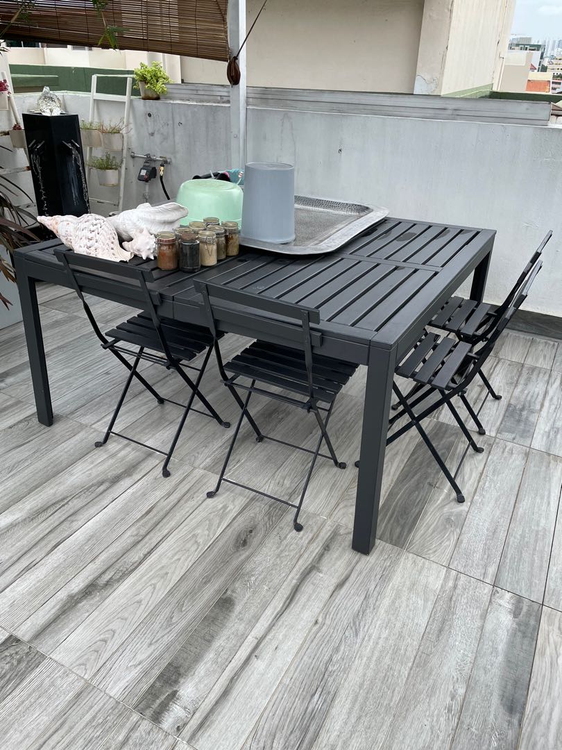 *FREE* IKEA outdoor dining table & chairs, Furniture & Home Living