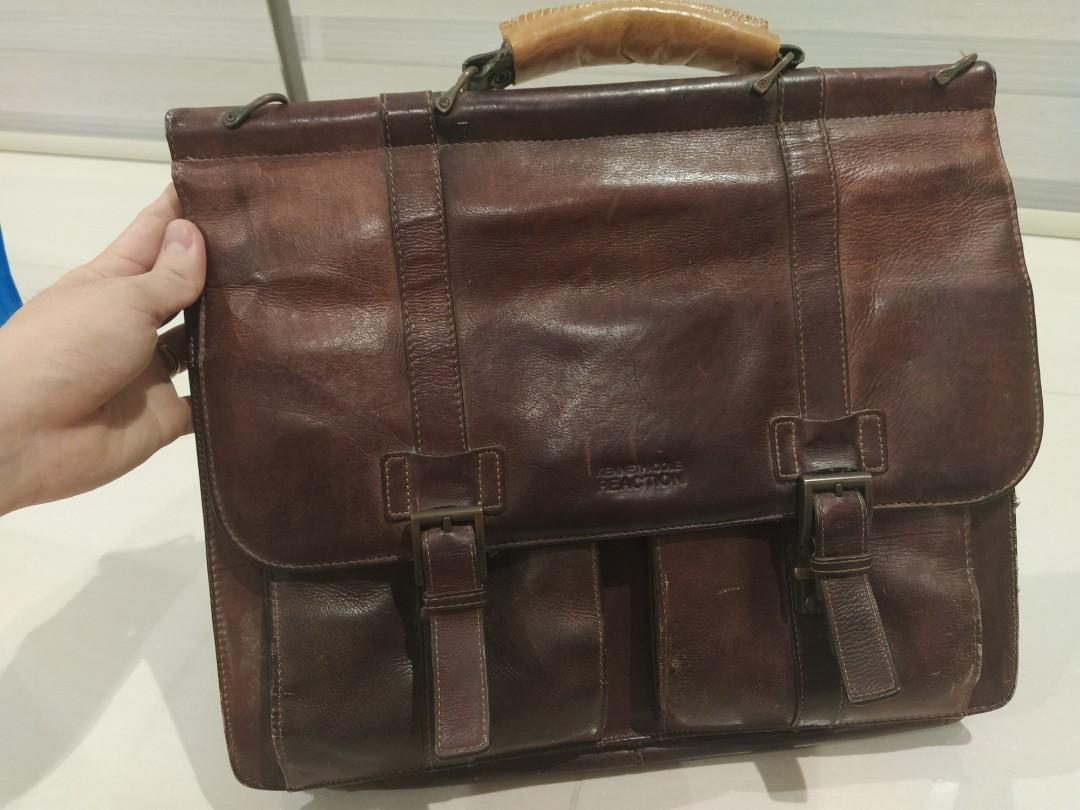 Kenneth Cole Reaction leather briefcase, great for work!, Men's Fashion,  Bags, Briefcases on Carousell