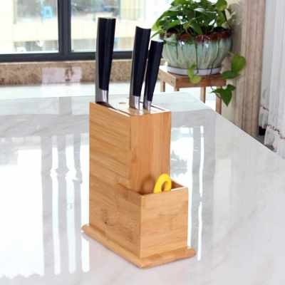 Knife Block Knife Rack Knife Holder Natural Bamboo Knife ...