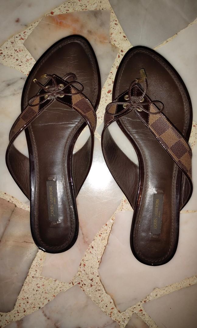 lv brown slippers