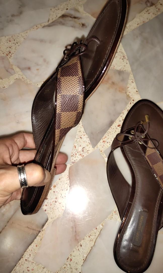 lv brown slippers
