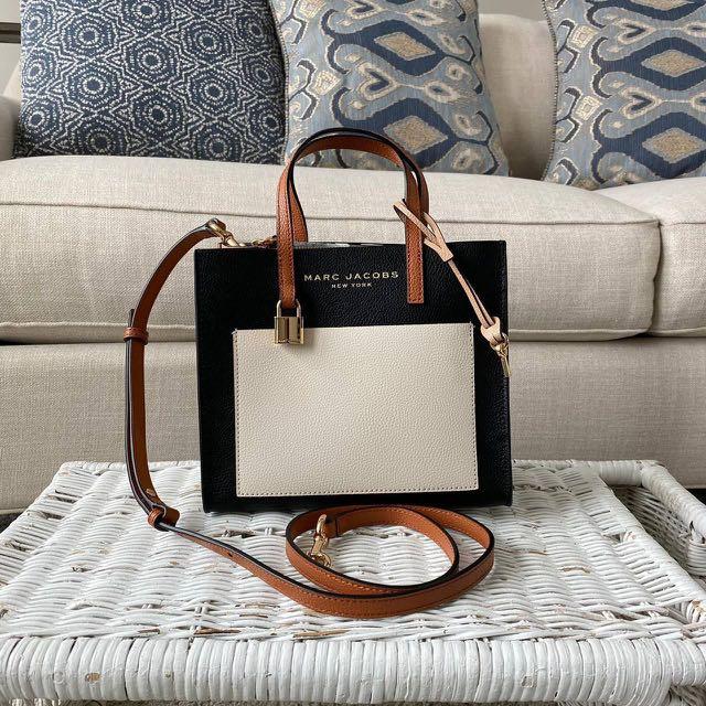 Marc jacobs mini grind shop colorblock leather tote bag