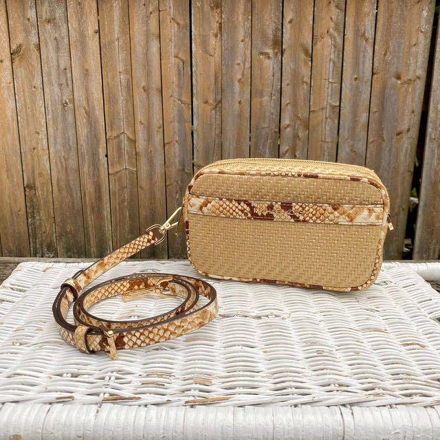 Michael Kors Straw Phyton Capsule Kenly Small Camera Crossbody