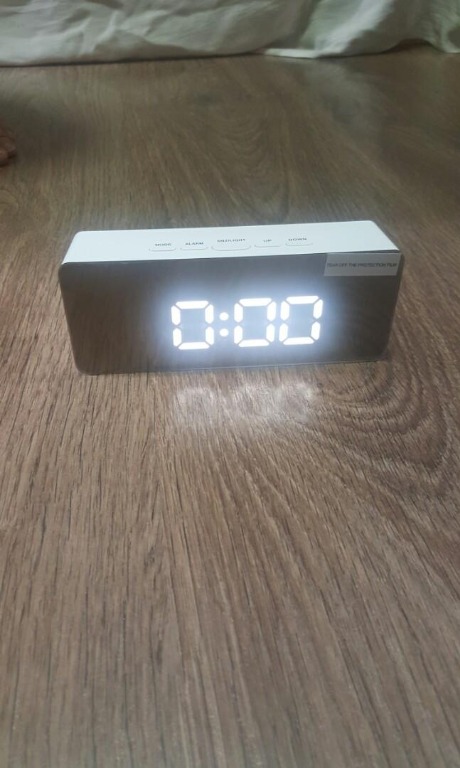 Mini LED Mirror Clock, Furniture & Home Living, Home Decor, Clocks on ...