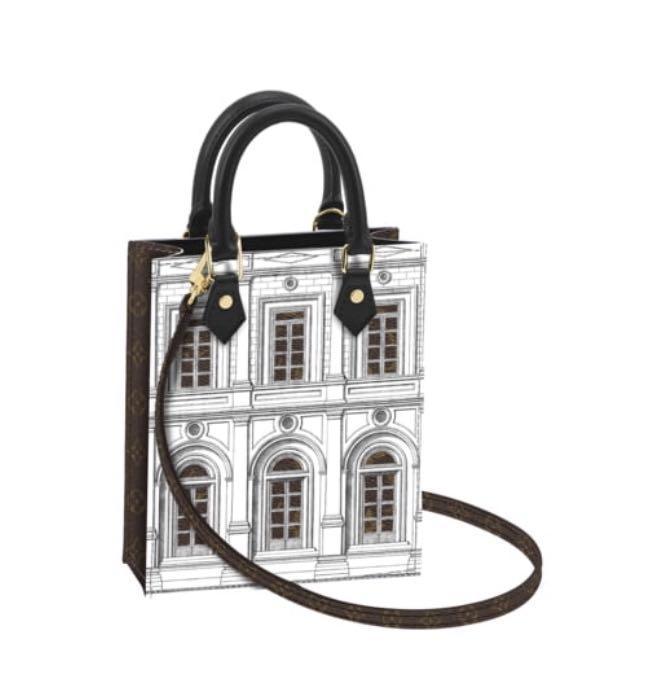 Louis Vuitton x Fornasetti Petit Sac Plat Black White