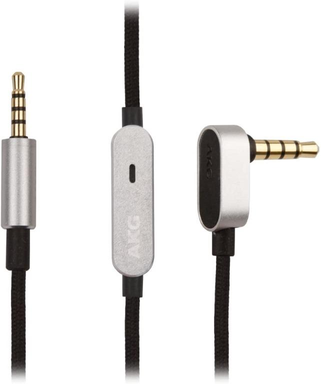 Official AKG N60NC Single Button Audio Cable with Mic Black Braided