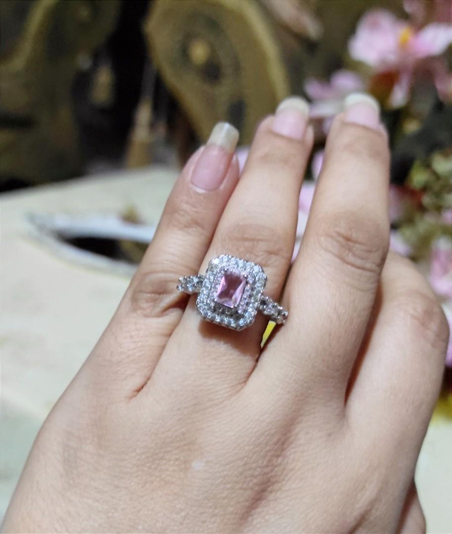 Emerald cut on sale pink tourmaline ring