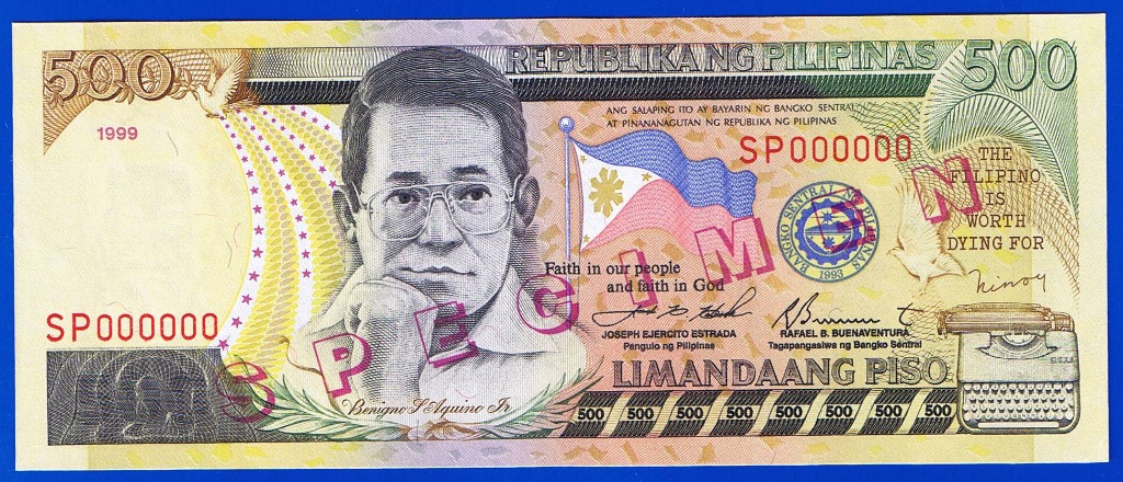 500 Five Hundred Specimen Banknote Estrada-Buenaventura UNC, Hobbies ...