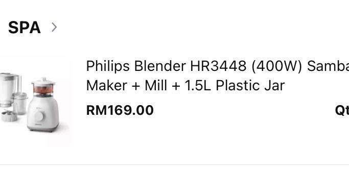 Philips Blender Sambal maker mill plastic jar