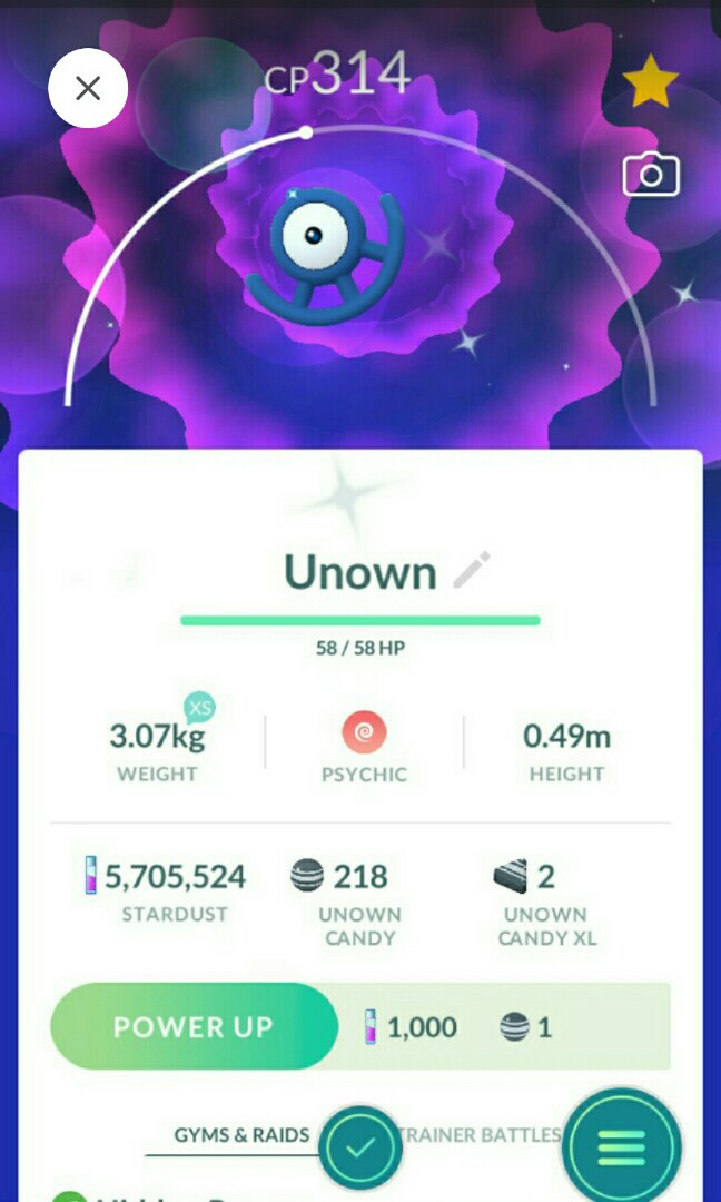 Pokemom Go Shiny Unown, Video Gaming, Gaming Accessories, In-Game ...
