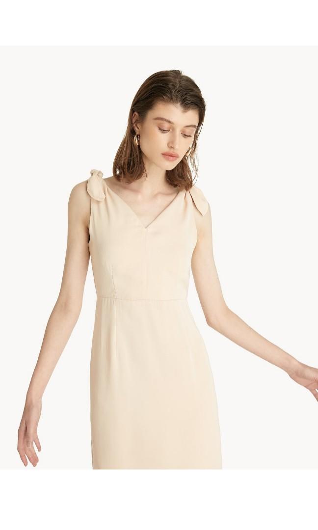 Mini Sleeveless Dress - Cream - Pomelo Fashion