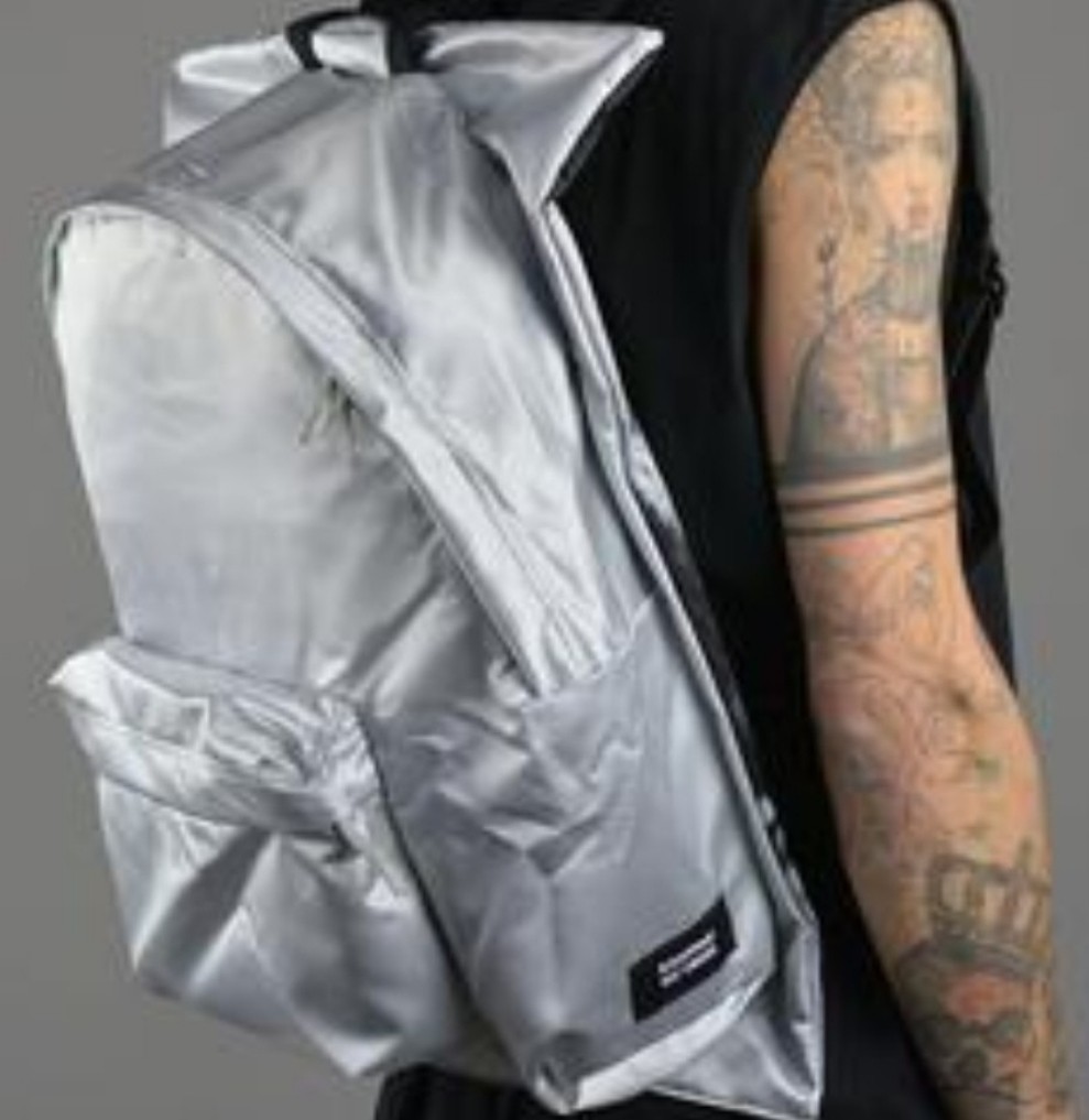 Raf Simons Raf Simons X Eastpak punk poster print backpack Silver