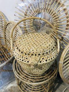 Rattan Large basket vintage design