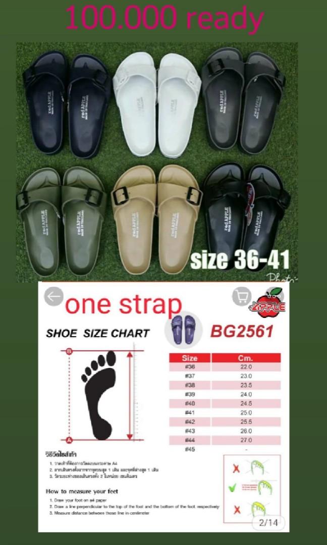 Red apple sandals size chart on sale
