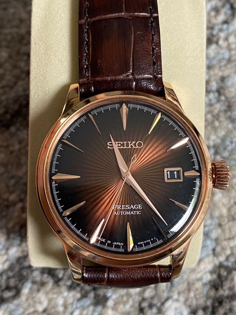 Seiko Japan Made Presage Cocktail Rose Gold Plated Men's Watch SRPB46J1 ( lady owned), Men's Fashion, Watches & Accessories, Watches on Carousell