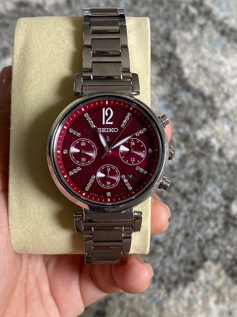 Seiko Lukia Solar Wine Red Chronograph Limited Edition, Women's Fashion,  Watches & Accessories, Watches on Carousell