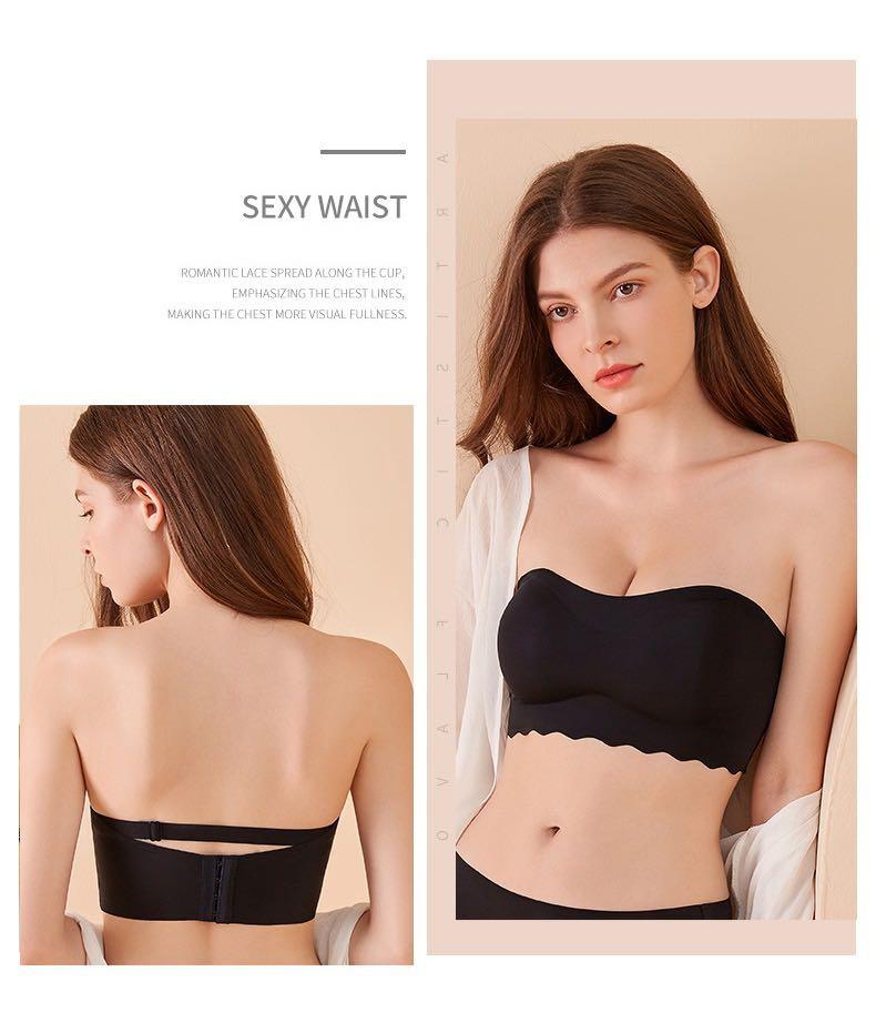 Woman Bra Strapless Summer Thin Small Chest Gathered Without Steel Ring Bra  Non Slip Beauty Back Bra Womens Bras