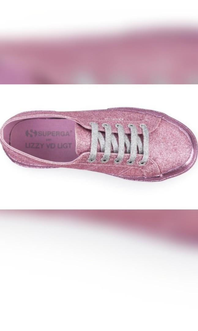 Superga x Lizzy Microglitter Full Pink Women s Fashion Footwear Loafers on Carousell