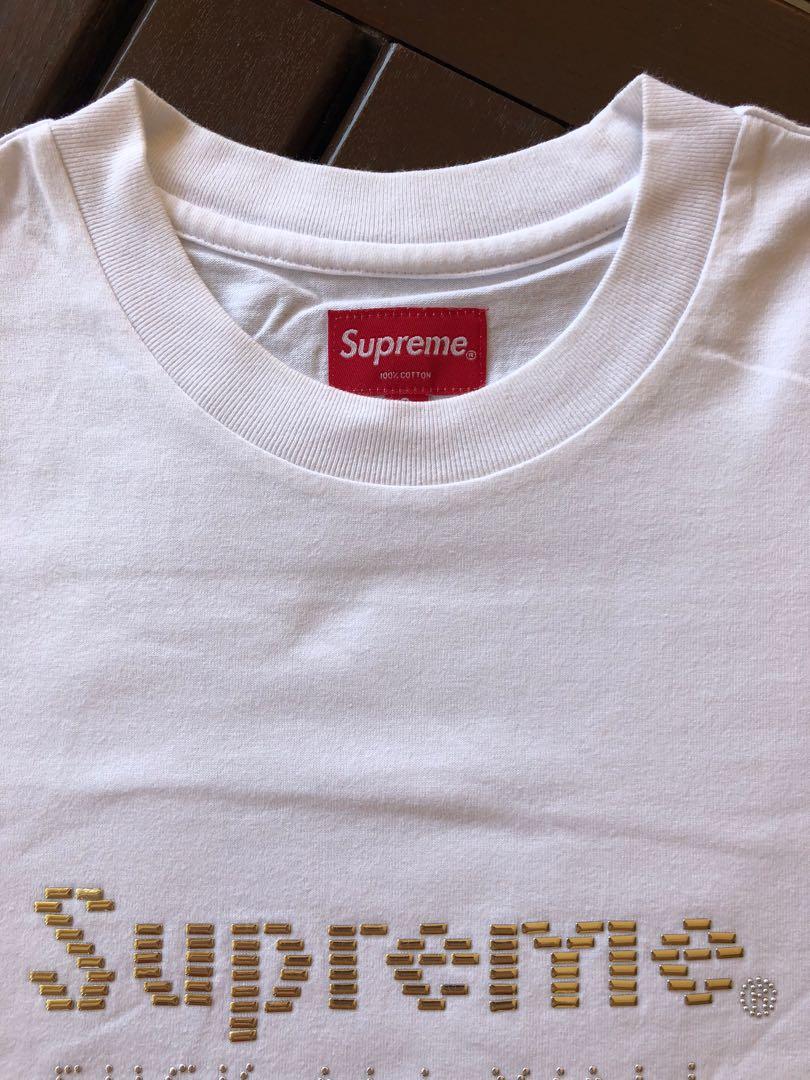 Supreme Gold Bars Tee White Women s Fashion Tops Longsleeves on Carousell